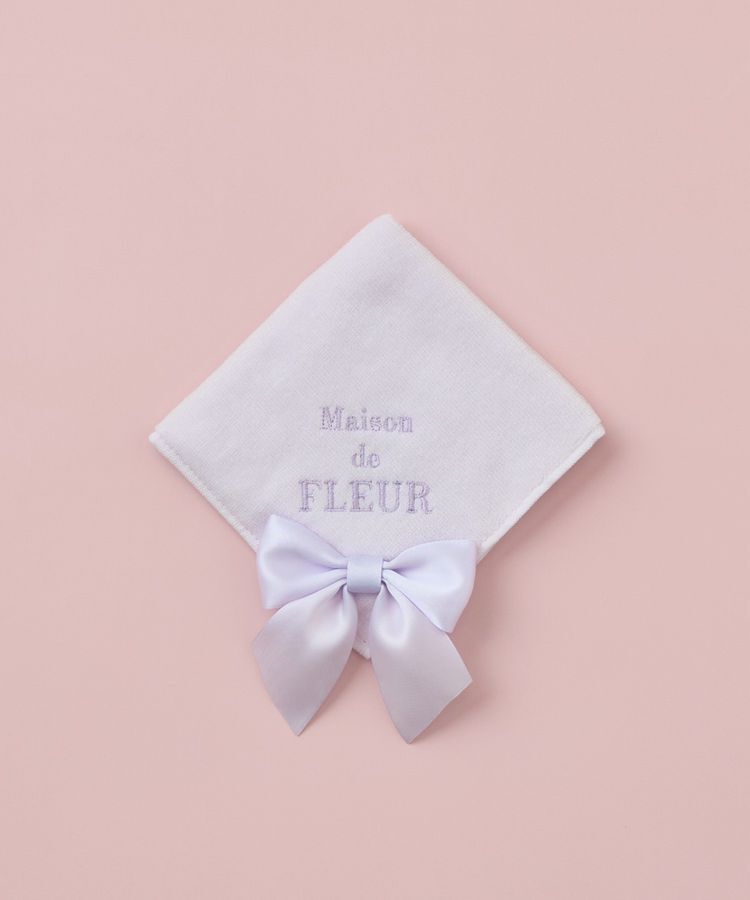 Maison de FLEUR「ビッグリボンタオルハンカチ」|ハンカチ|ラベンダー