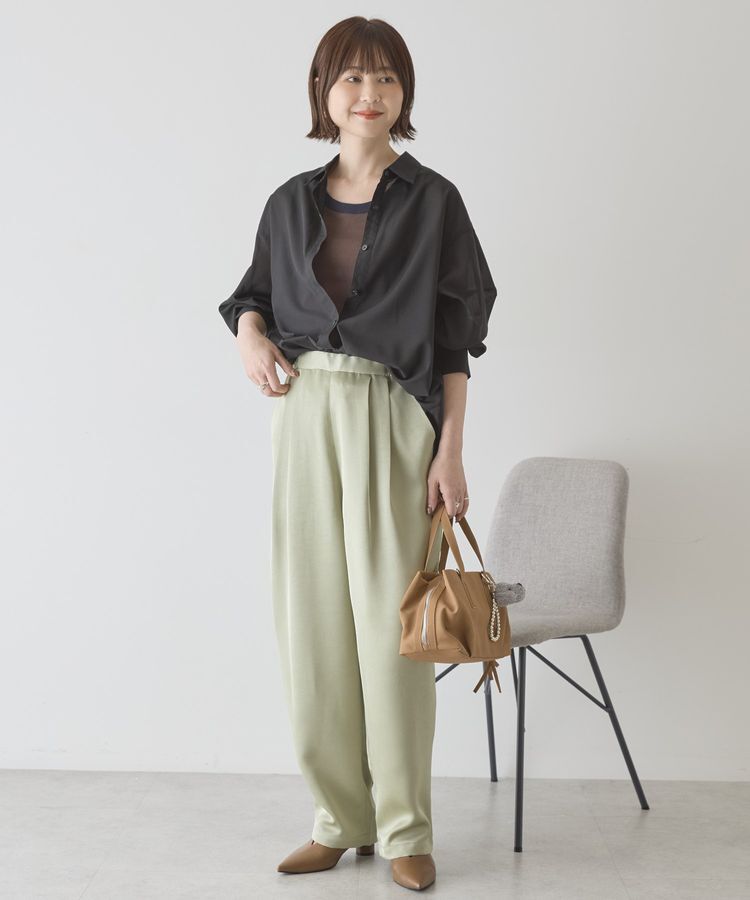 AMERICAN HOLIC「【イージーケア・UVカット】シアーラウンドシャツ」|シャツ・ブラウス|