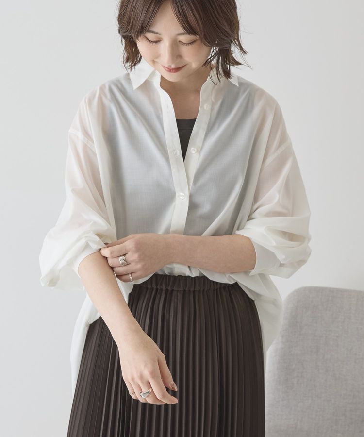 AMERICAN HOLIC「【イージーケア・UVカット】シアーラウンドシャツ」|シャツ・ブラウス|