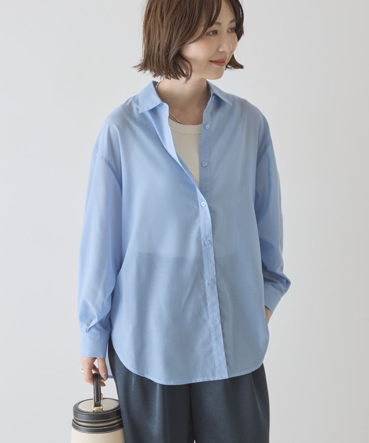 AMERICAN HOLIC「【イージーケア・UVカット】シアーラウンドシャツ」|シャツ・ブラウス|