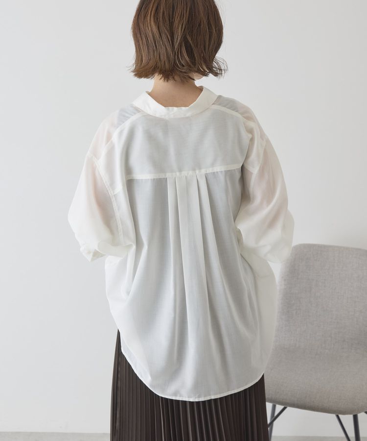 AMERICAN HOLIC「【イージーケア・UVカット】シアーラウンドシャツ」|シャツ・ブラウス|