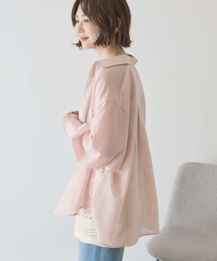 AMERICAN HOLIC「【イージーケア・UVカット】シアーラウンドシャツ」|シャツ・ブラウス|