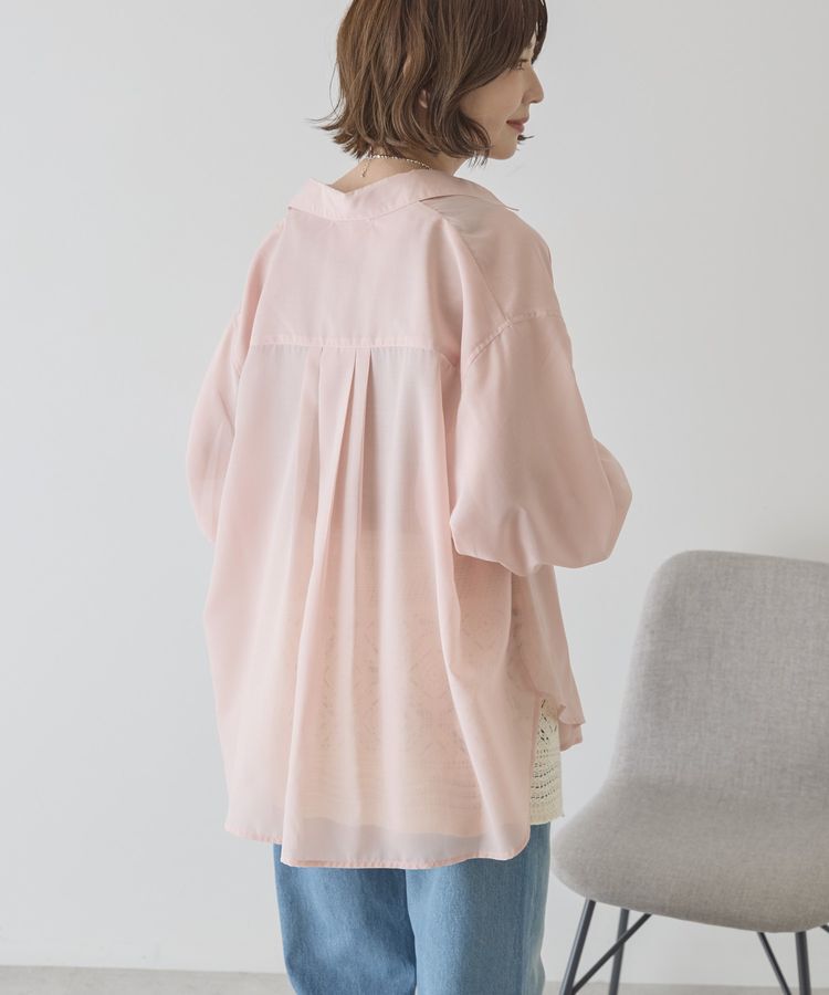 AMERICAN HOLIC「【イージーケア・UVカット】シアーラウンドシャツ」|シャツ・ブラウス|