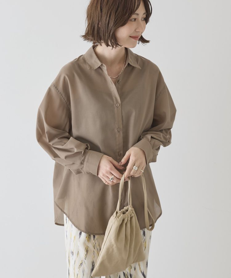 AMERICAN HOLIC「【イージーケア・UVカット】シアーラウンドシャツ」|シャツ・ブラウス|