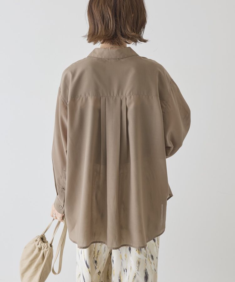 AMERICAN HOLIC「【イージーケア・UVカット】シアーラウンドシャツ」|シャツ・ブラウス|