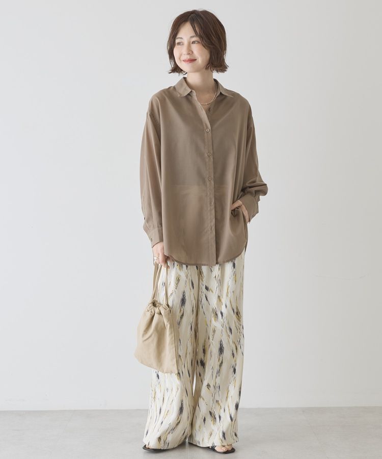 AMERICAN HOLIC「【イージーケア・UVカット】シアーラウンドシャツ」|シャツ・ブラウス|