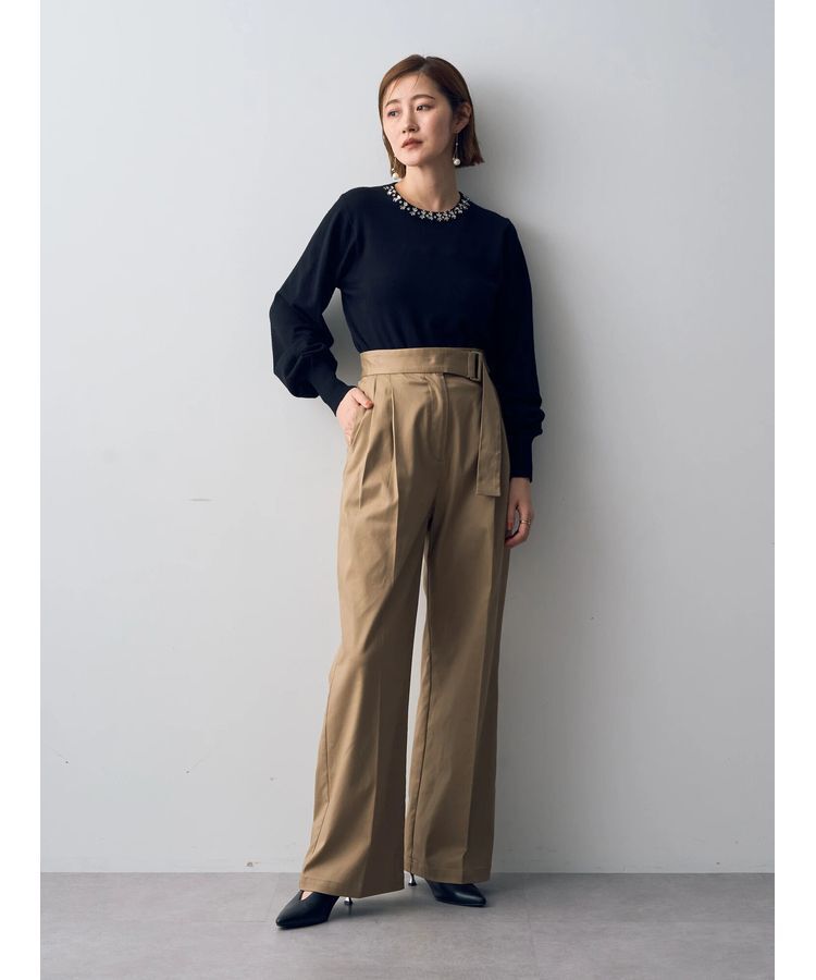 YECCA VECCA「ベルトデザインワイドパンツ」|その他|