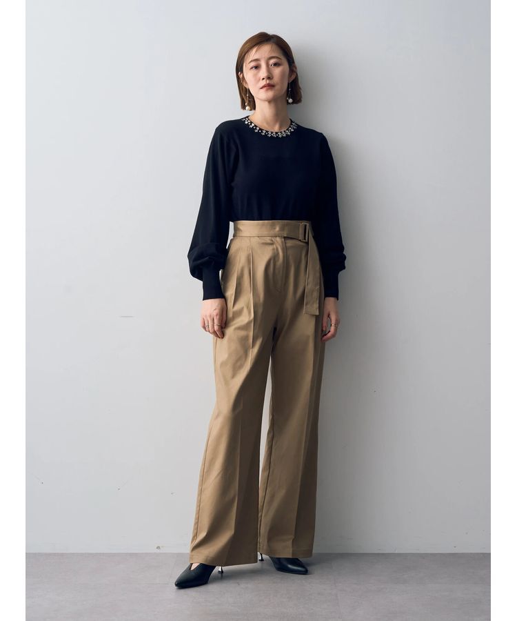 YECCA VECCA「ベルトデザインワイドパンツ」|その他|