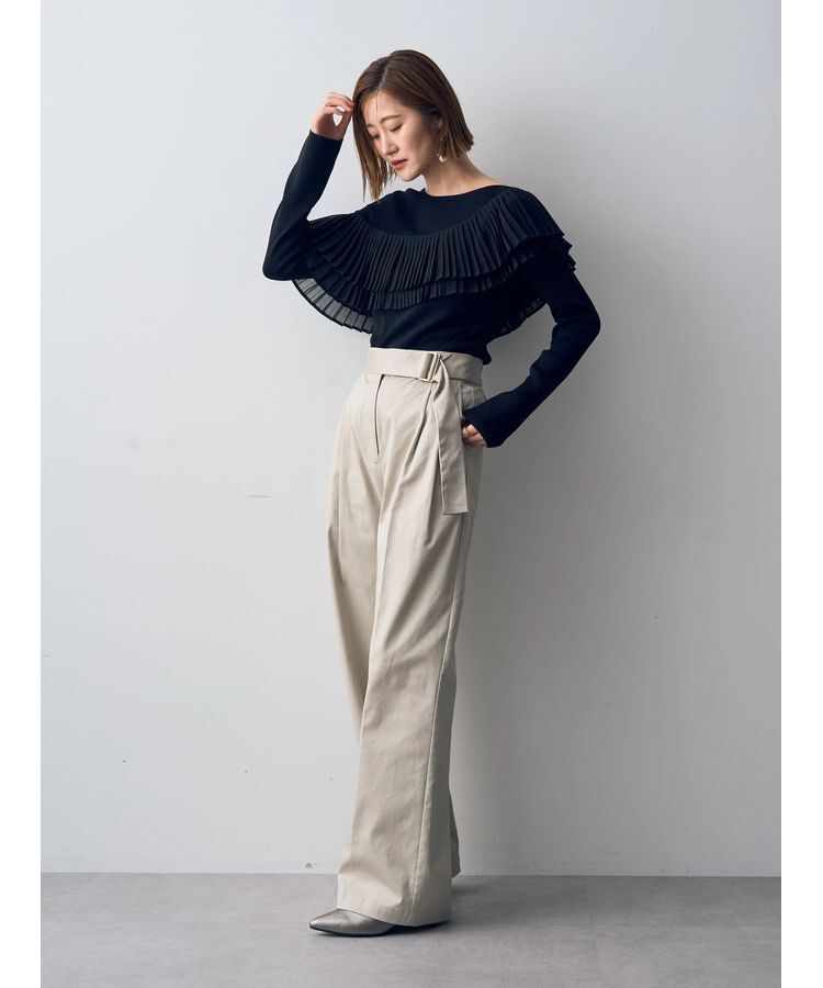 YECCA VECCA「ベルトデザインワイドパンツ」|その他|