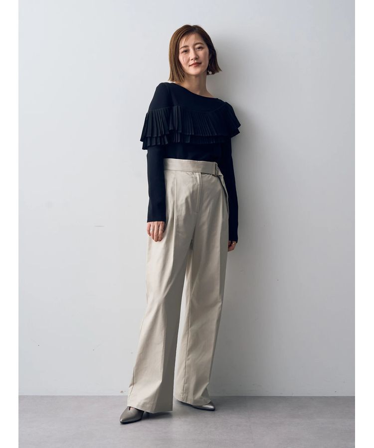 YECCA VECCA「ベルトデザインワイドパンツ」|その他|