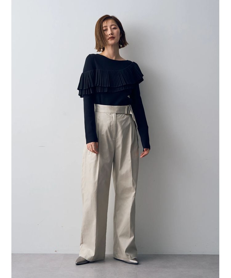 YECCA VECCA「ベルトデザインワイドパンツ」|その他|