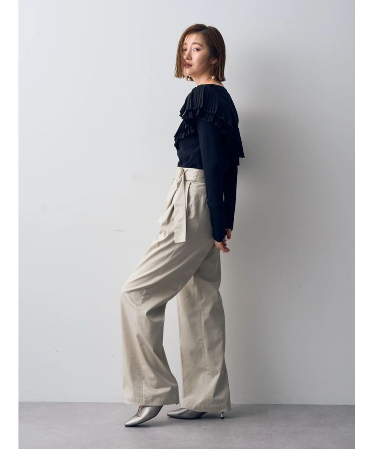 YECCA VECCA「ベルトデザインワイドパンツ」|その他|