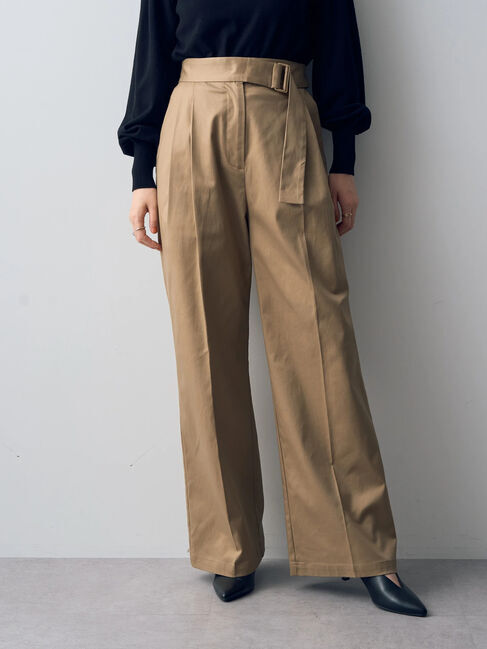 YECCA VECCA「ベルトデザインワイドパンツ」|その他|