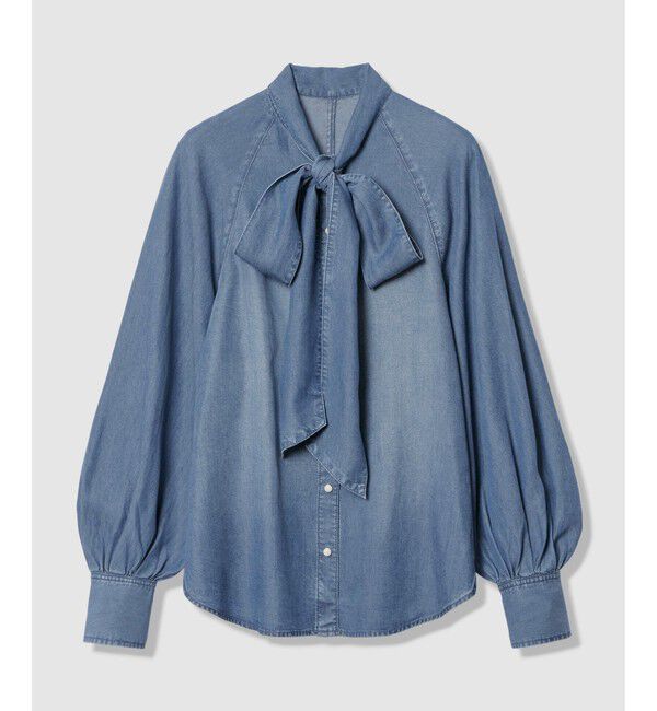 allureville「〈WEB・一部店舗別注〉デニムボウブラウス」|シャツ・ブラウス|