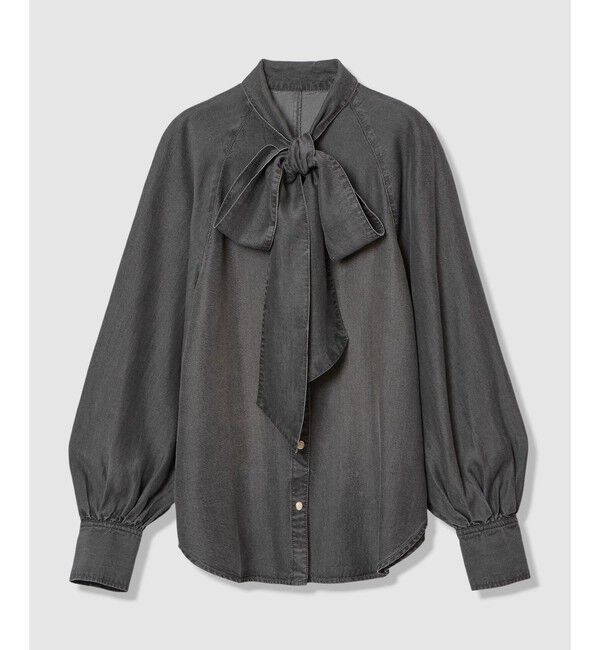 allureville「〈WEB・一部店舗別注〉デニムボウブラウス」|シャツ・ブラウス|