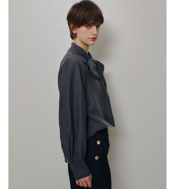 allureville「〈WEB・一部店舗別注〉デニムボウブラウス」|シャツ・ブラウス|