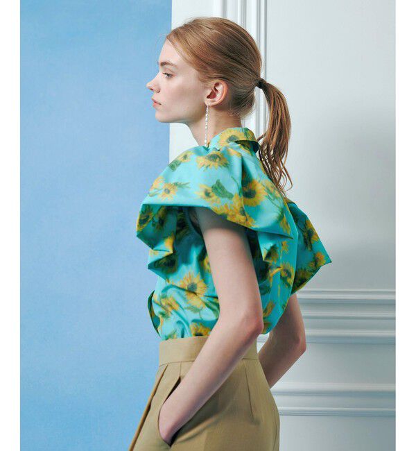 LOULOU WILLOUGHBY「 WEB 一部店舗限定【LOULOU WILLOUGHBY】サンフラワープリントバルーンスリーブシャツ」|シャツ・ブラウス|