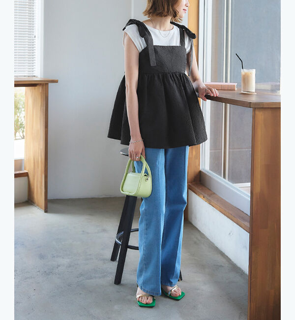 titivate「ふくれジャガードリボントップス」|シャツ・ブラウス|