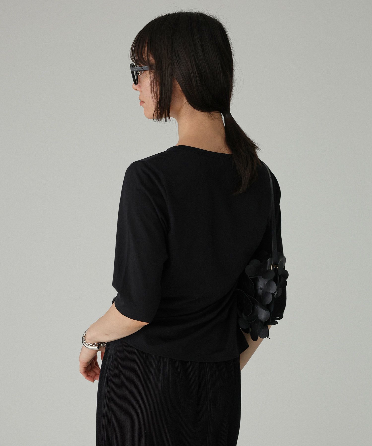 BABYLONE「五分袖シアーTシャツ」|Tシャツ・カットソー|