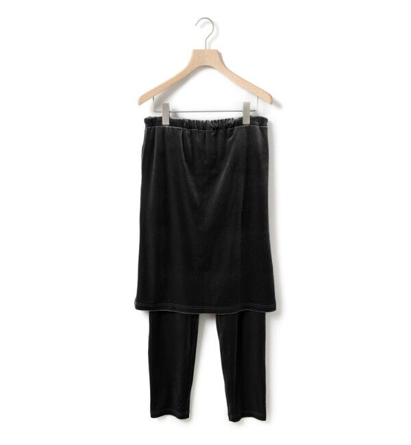 MARMARMAR「MARMARMAR ベロアレイヤードボトムス」|その他|ブラック