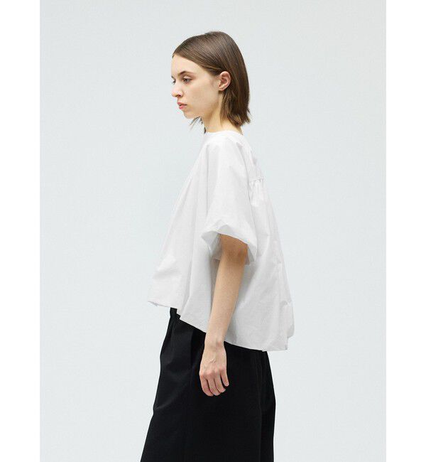 mizuiro ind「mizuiro ind バルーンノーカラーシャツ」|シャツ・ブラウス|