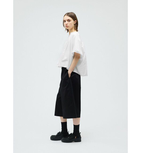 mizuiro ind「mizuiro ind バルーンノーカラーシャツ」|シャツ・ブラウス|