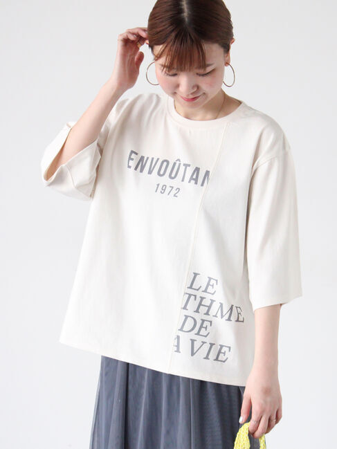 Lugnoncure「リメイク風プリントTシャツ」|Tシャツ・カットソー|オフホワイト