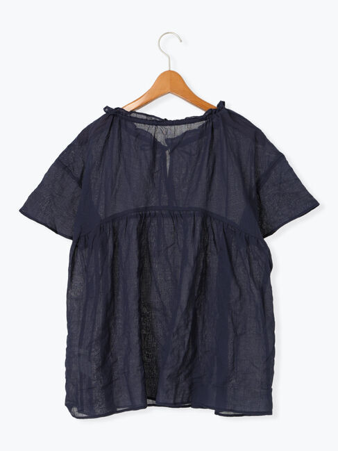 Lugnoncure「ネックシャーリング切替ブラウス」|シャツ・ブラウス|