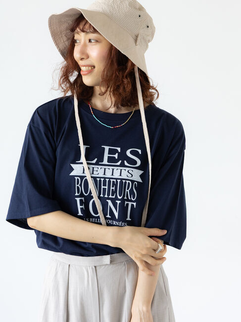 Lugnoncure「フロントBIGロゴTシャツ」|Tシャツ・カットソー|ネイビー