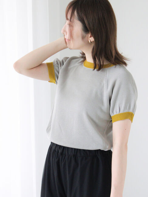 Te chichi TERRASSE「配色ラグランスリーブニット」|ニット・セーター|グレー