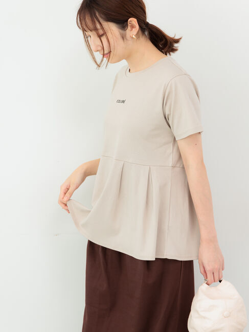 Te chichi TERRASSE「刺繍入りスムース切替トップス」|その他|