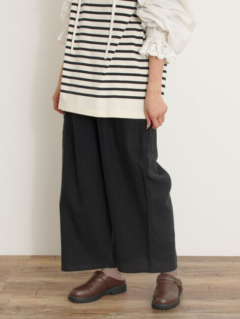 Samansa Mos2「【Cross&times;Linen】サイドポケットパンツ ≪M/Lサイズ≫」|その他|ブラック