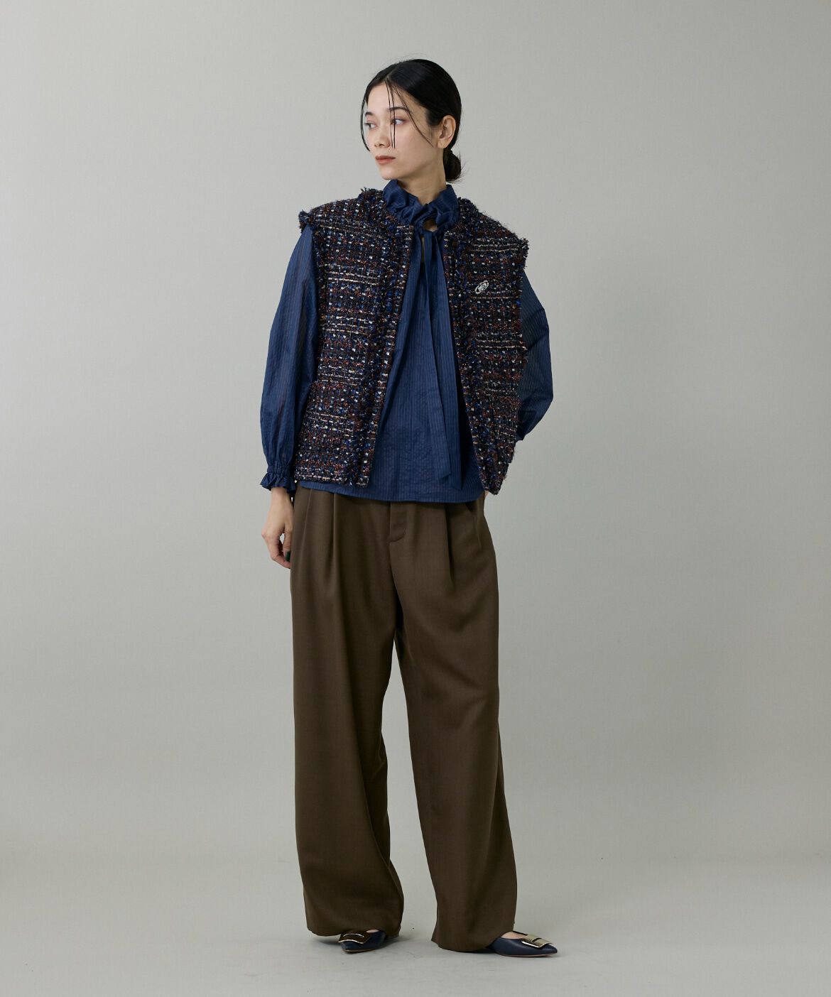 INED「ライトカルゼ ベルテッドワイドパンツ」|その他|