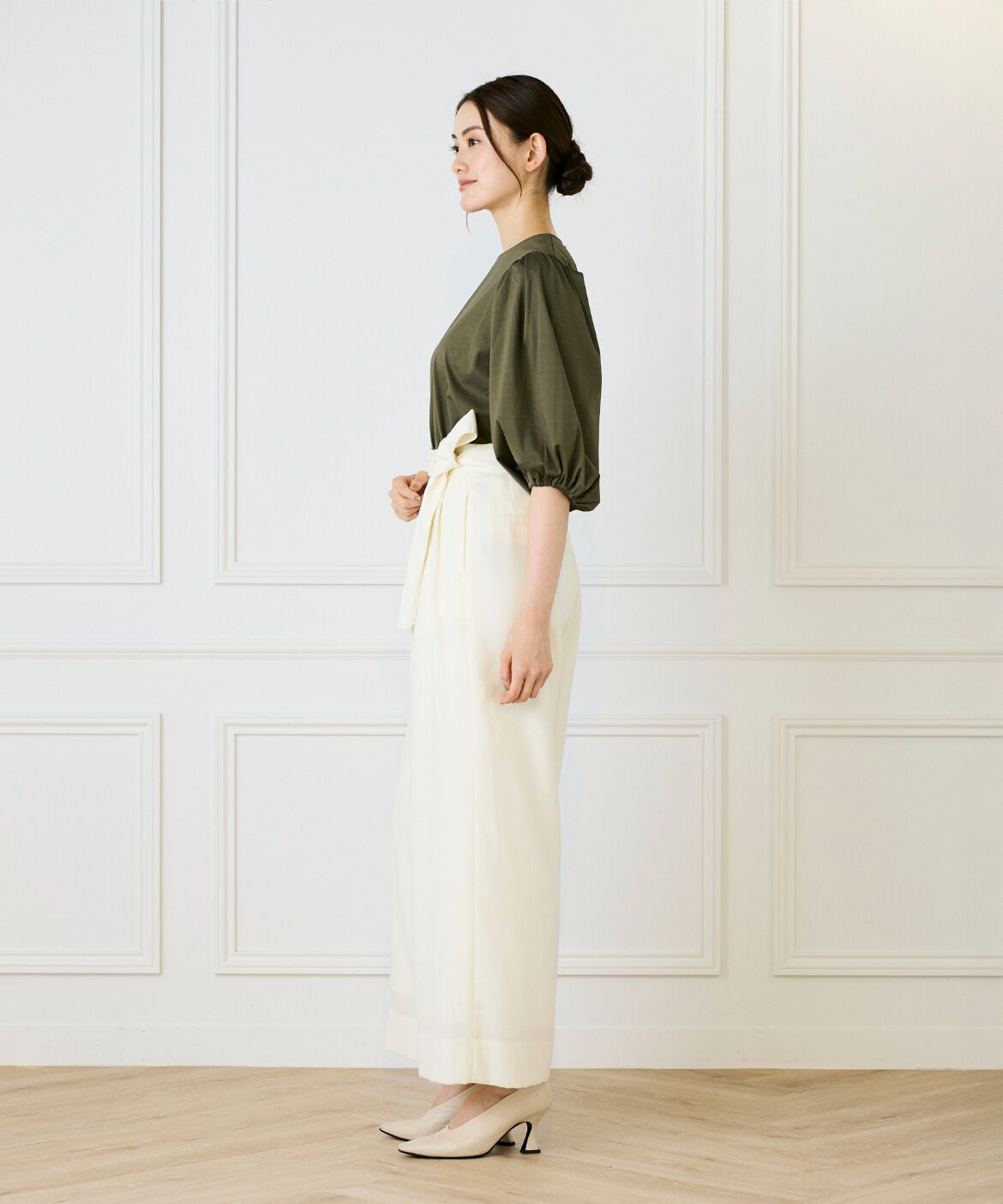 INED「ライトカルゼ ベルテッドワイドパンツ」|その他|