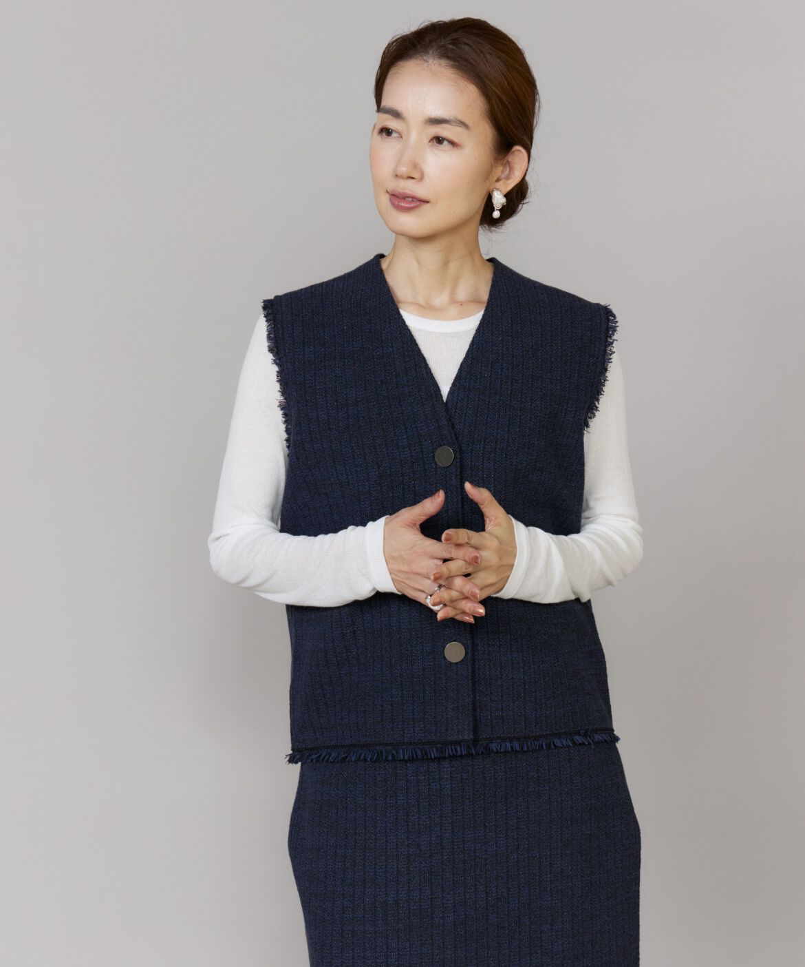 Le Souk「《大きいサイズ》ニットツイードジレ」|ニット・セーター|