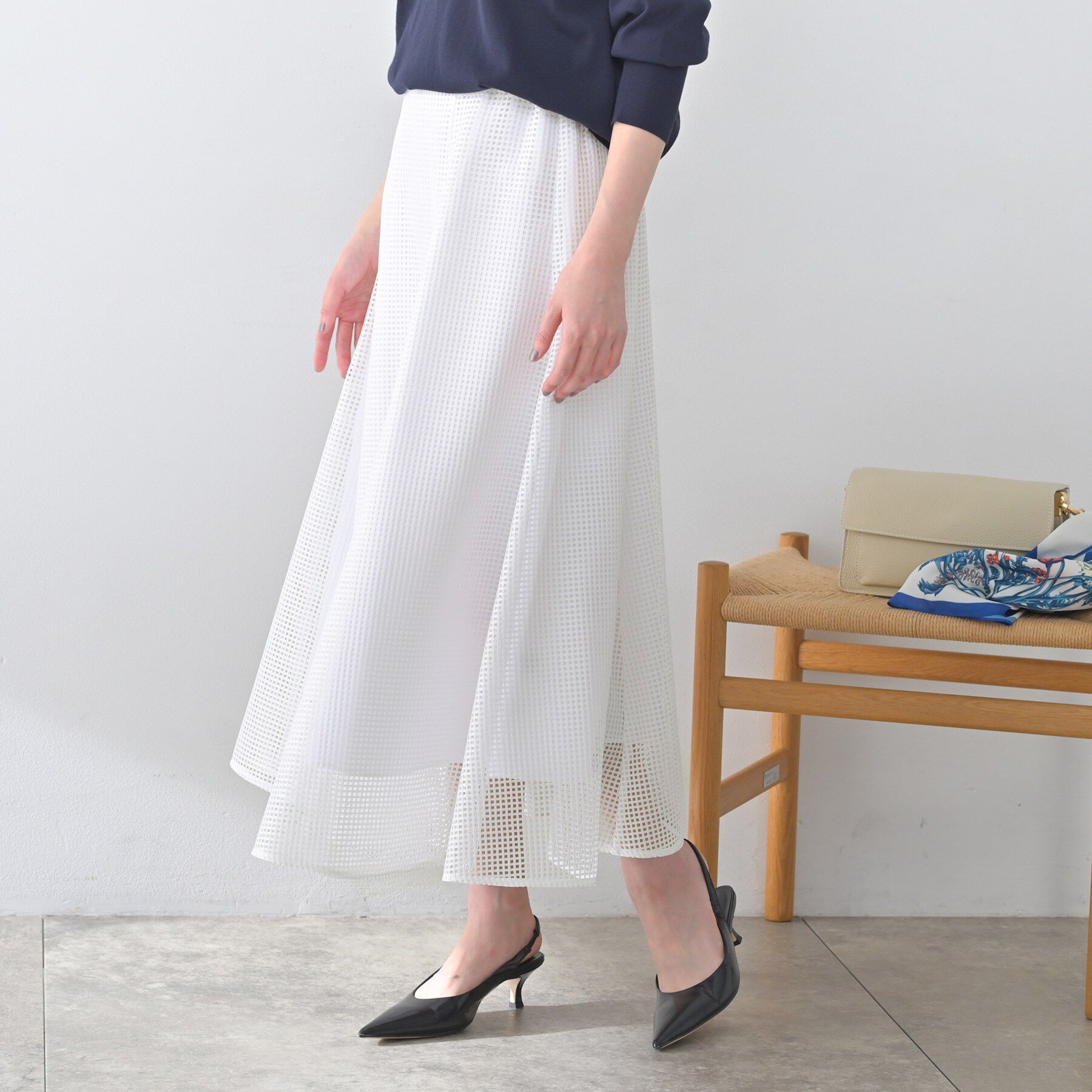 UNTITLED「スクエアメッシュスカート」|スカート|