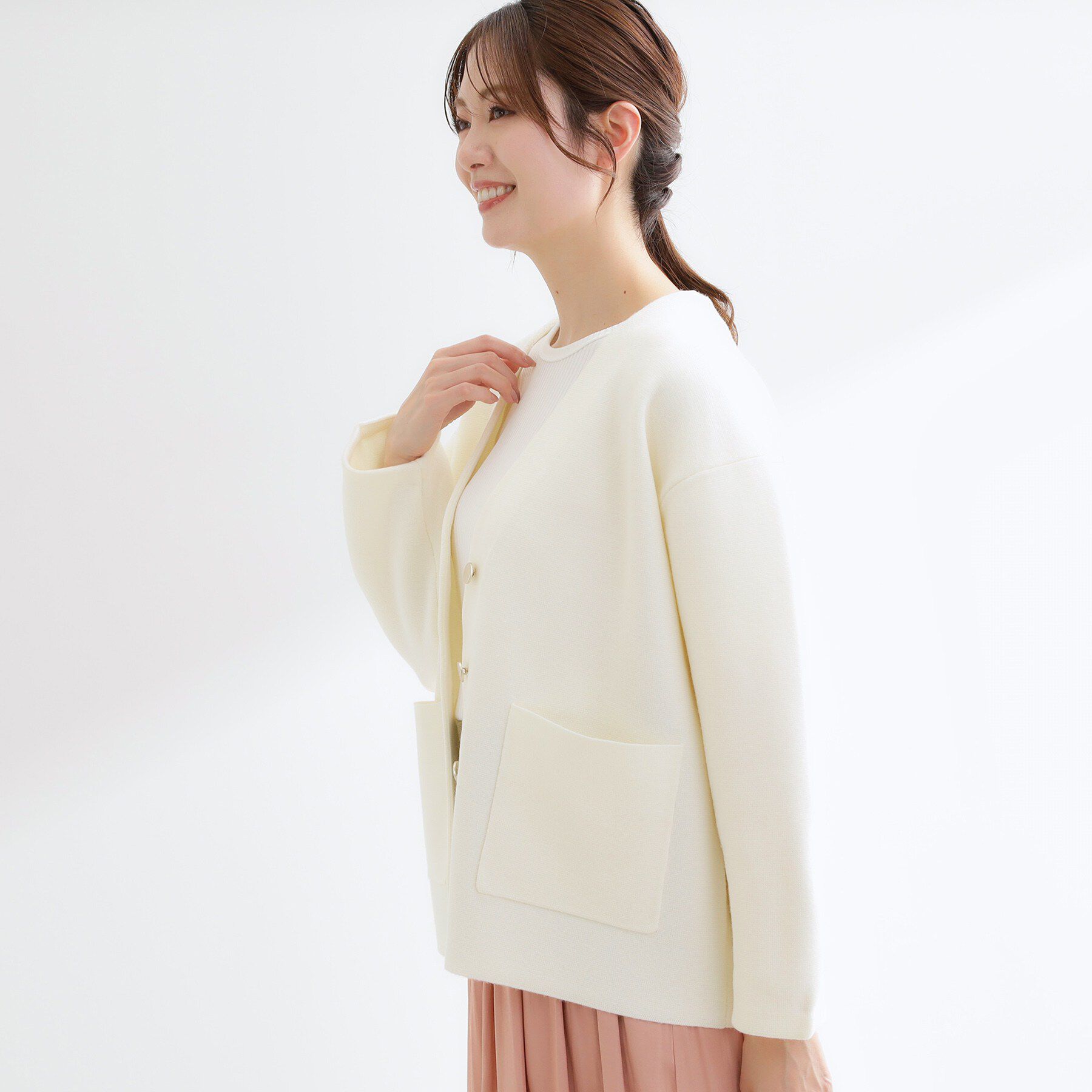 Reflect「【着回し力◎】ジャケット風ニットカーディガン」|カーディガン|