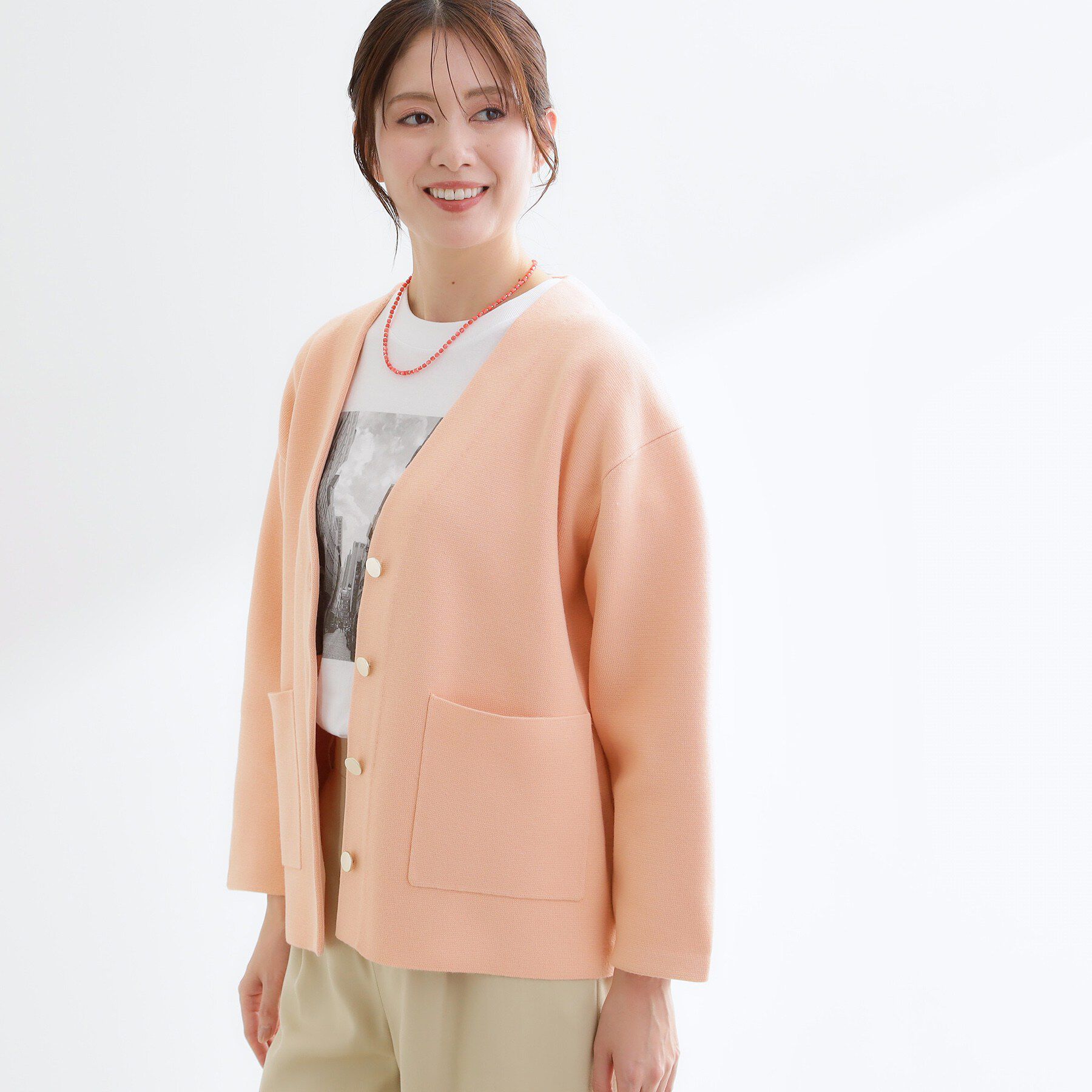 Reflect「【着回し力◎】ジャケット風ニットカーディガン」|カーディガン|