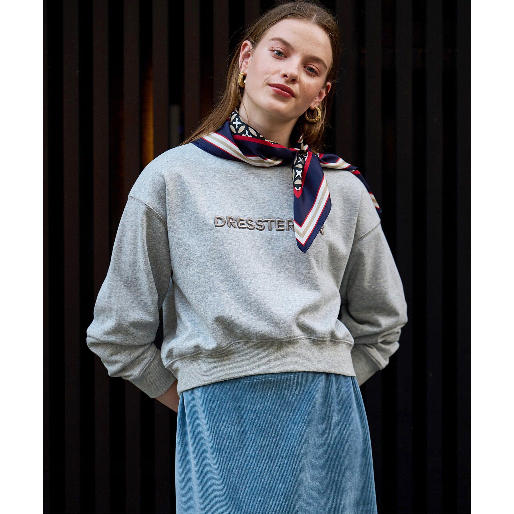 DRESSTERIOR「オーバーラップサークルシルクスカーフ」|バンダナ・スカーフ|