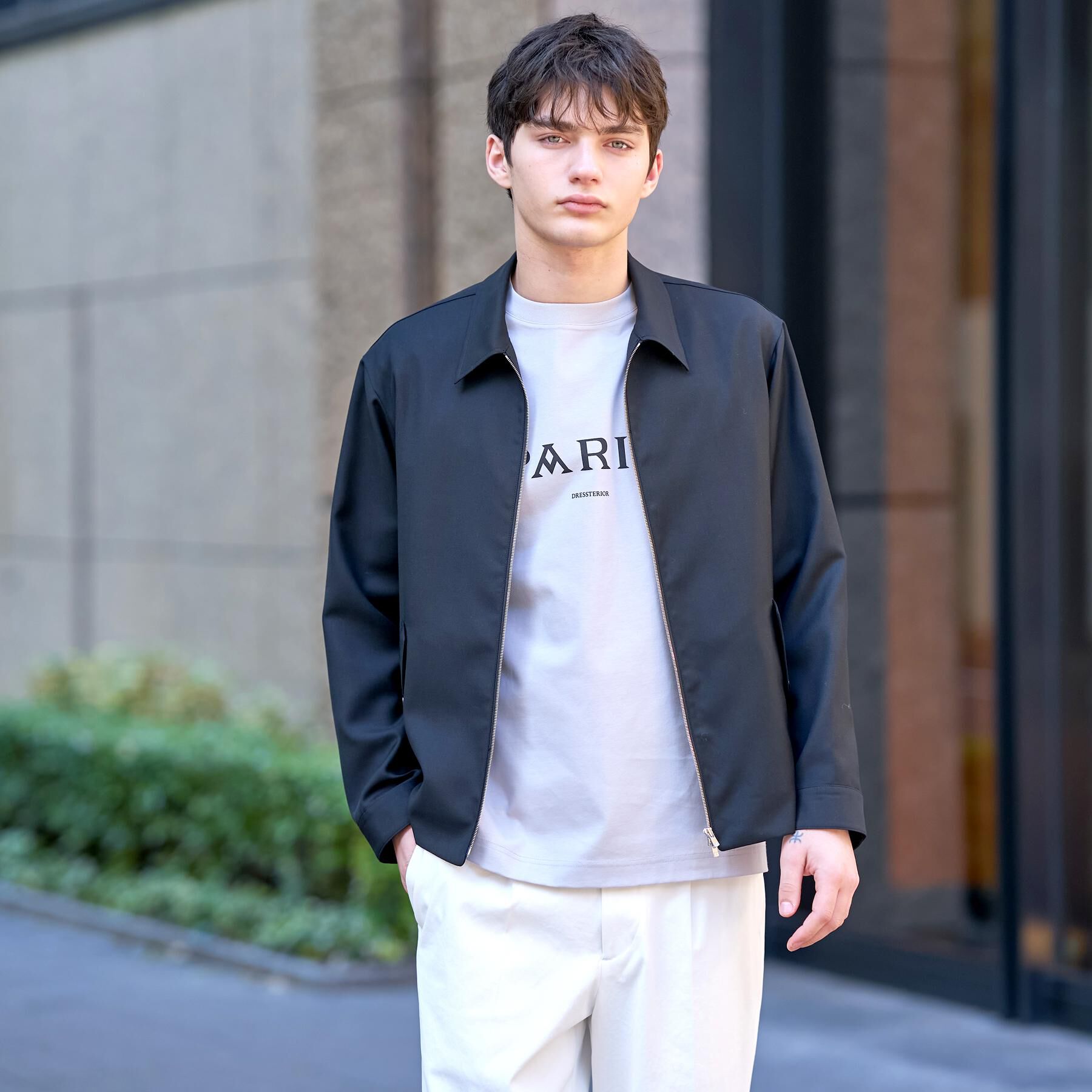 DRESSTERIOR「【家庭洗濯可】ウォッシャブル ウールハリントン ジャケット」|ブルゾン・スタジャン|