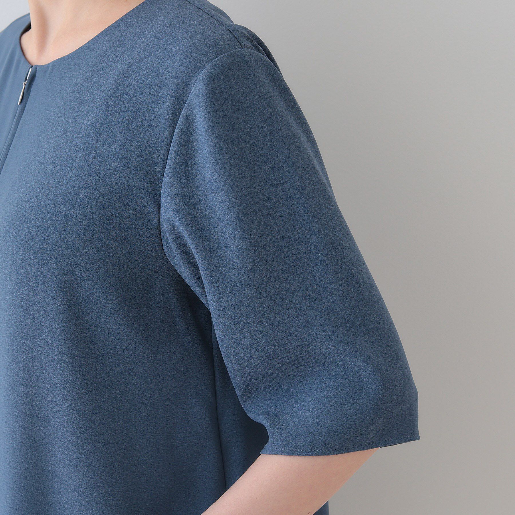 INDIVI「【洗える】ハーフジップデザインブラウス」|シャツ・ブラウス|