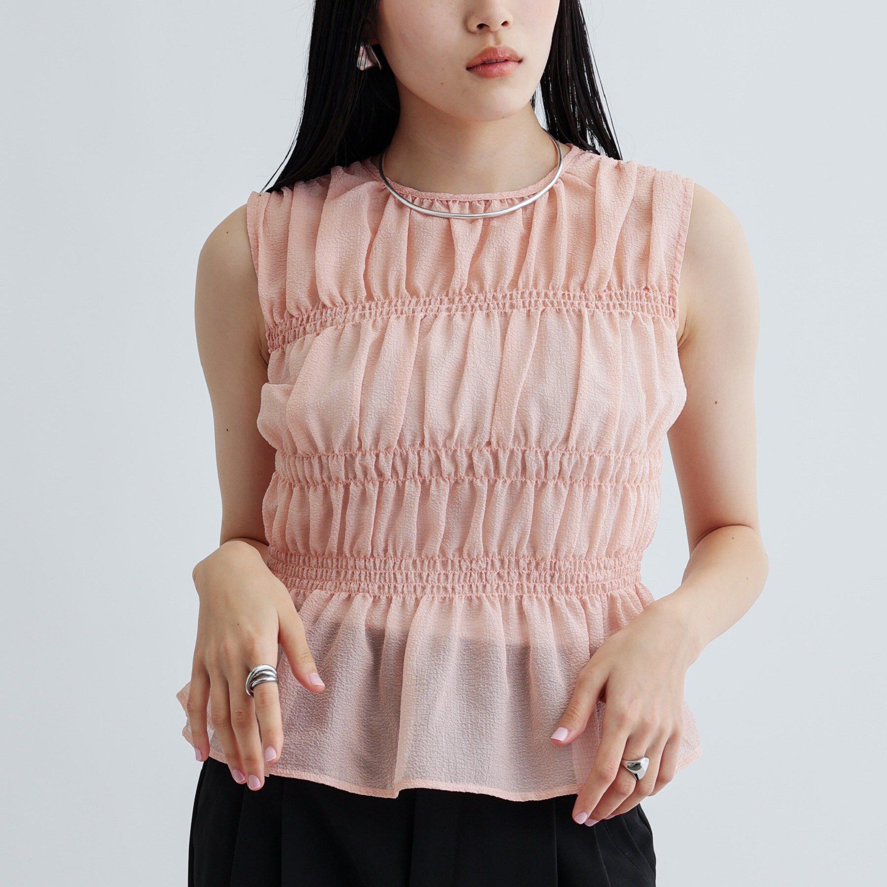 GALLEST「ワッシャーティアードブラウス」|シャツ・ブラウス|