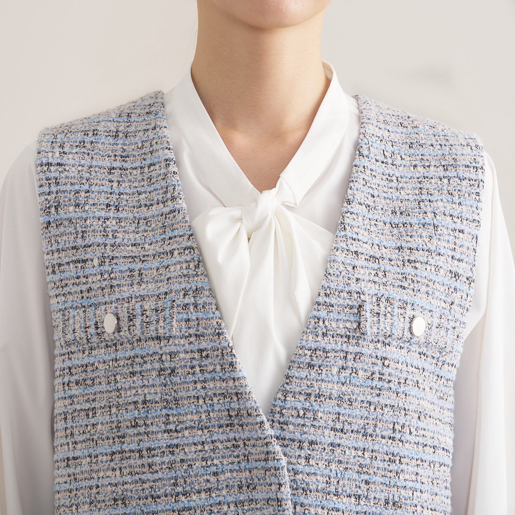INDIVI「【2点セット／洗える／セレモニー】ツイードジレ＆ボウタイブラウス」|その他|