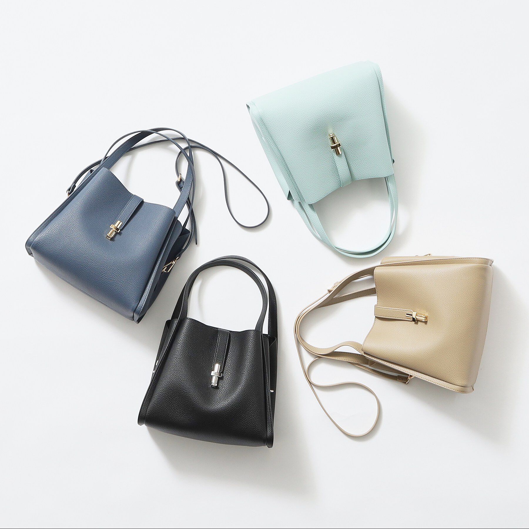 INDIVI「【合皮／ミドルサイズ】春カラーフォルムバッグ」|ハンドバッグ|