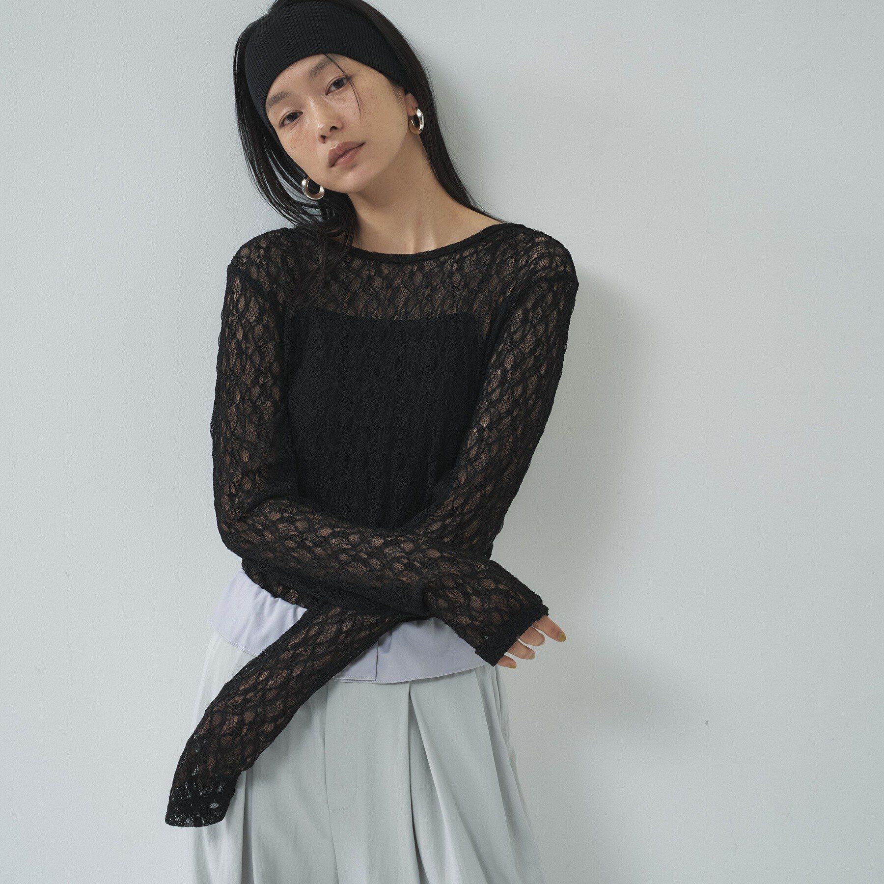 GALLEST「【一部店舗限定】バックオープンレースカットソー」|Tシャツ・カットソー|ブラック(019)