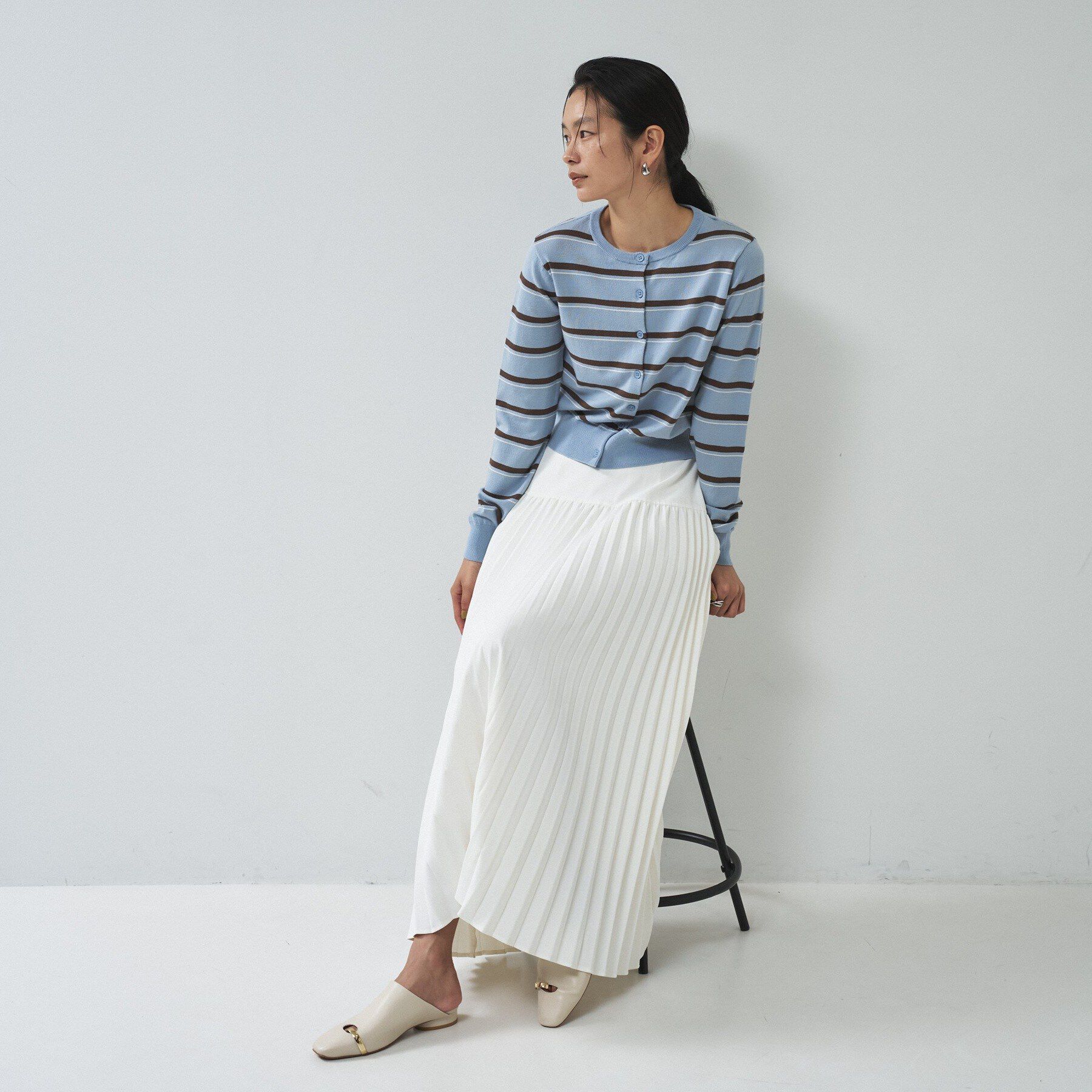 GALLEST「【一部店舗限定】クルーネックボーダーカーディガン」|カーディガン|