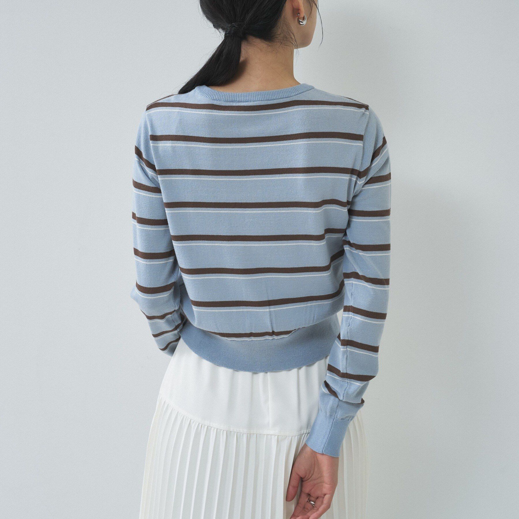 GALLEST「【一部店舗限定】クルーネックボーダーカーディガン」|カーディガン|