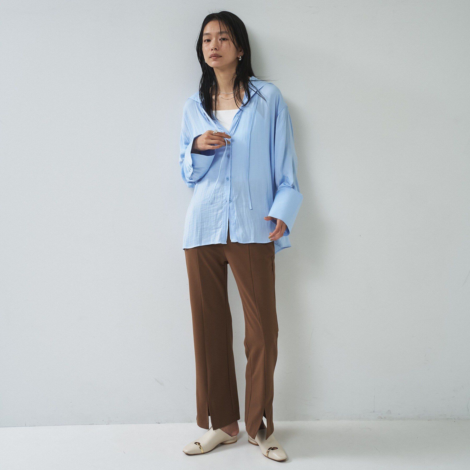 GALLEST「【一部店舗限定】シアーフードオーバーシャツ」|シャツ・ブラウス|