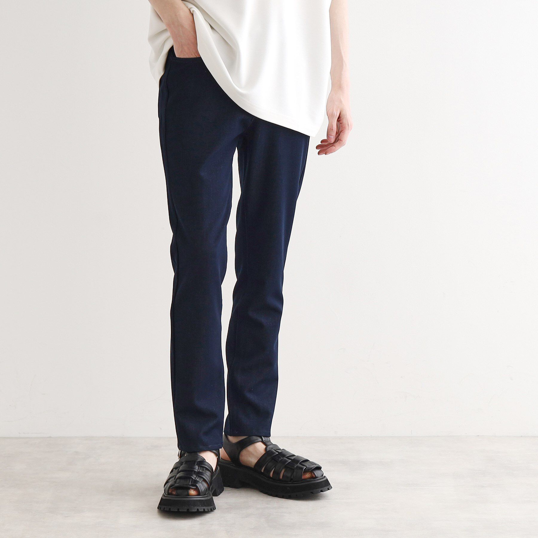 tk.TAKEO KIKUCHI「イージーストレッチスキニー」|その他|ネイビー(494)