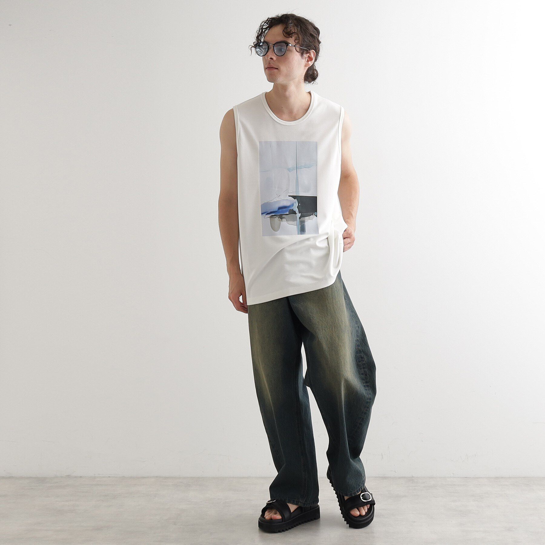 tk.TAKEO KIKUCHI「ウォーターグラフィックノースリーブ」|Tシャツ・カットソー|